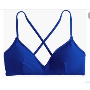 JCrew French criss-cross back bikini top, Blue